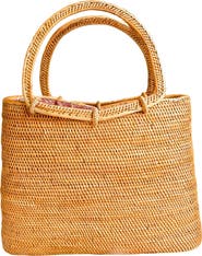 The Artisan & Company Resort-Top Handle Rattan Tote Bag