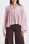 Derek Lam 10 Crosby Clara Mixed Dot Satin Top