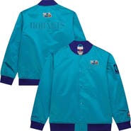 Mitchell & Ness Men's Mitchell & Ness Teal Charlotte Hornets Hardwood Classics Team OG 3.0 Lightweight Satin Full-Snap Jacket