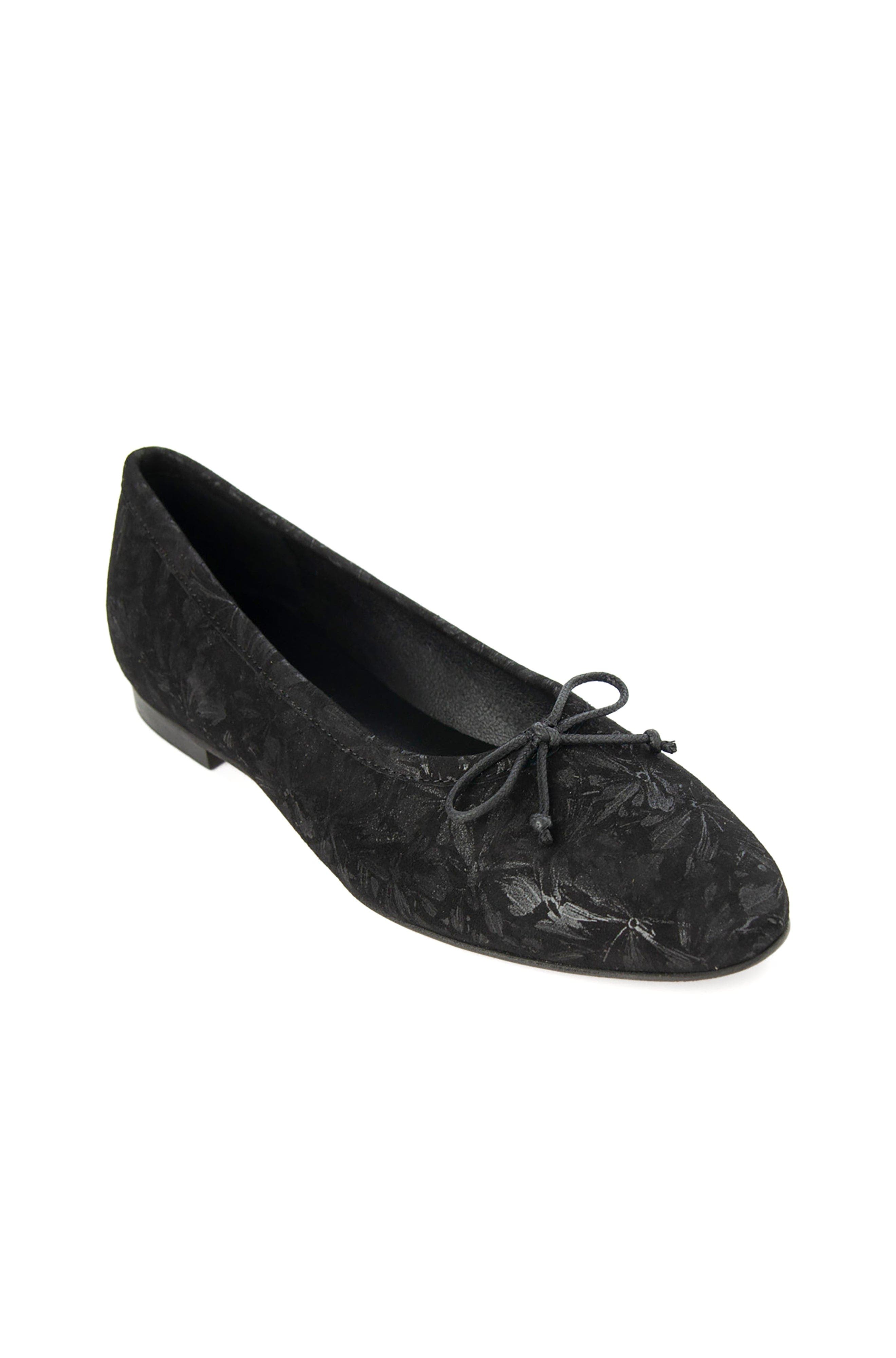 Amelie Leather Ballet Flat, Main, color, Black Floral