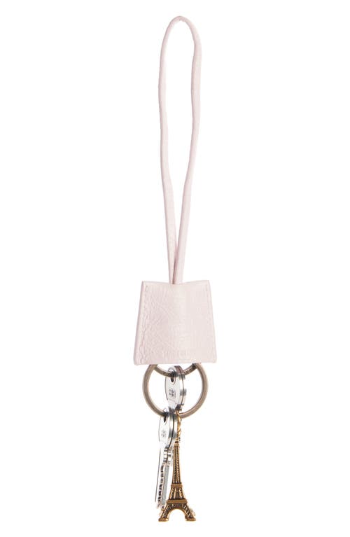 Balenciaga Le City Eiffel Leather Bag Charm In 5826 Vintage Pink