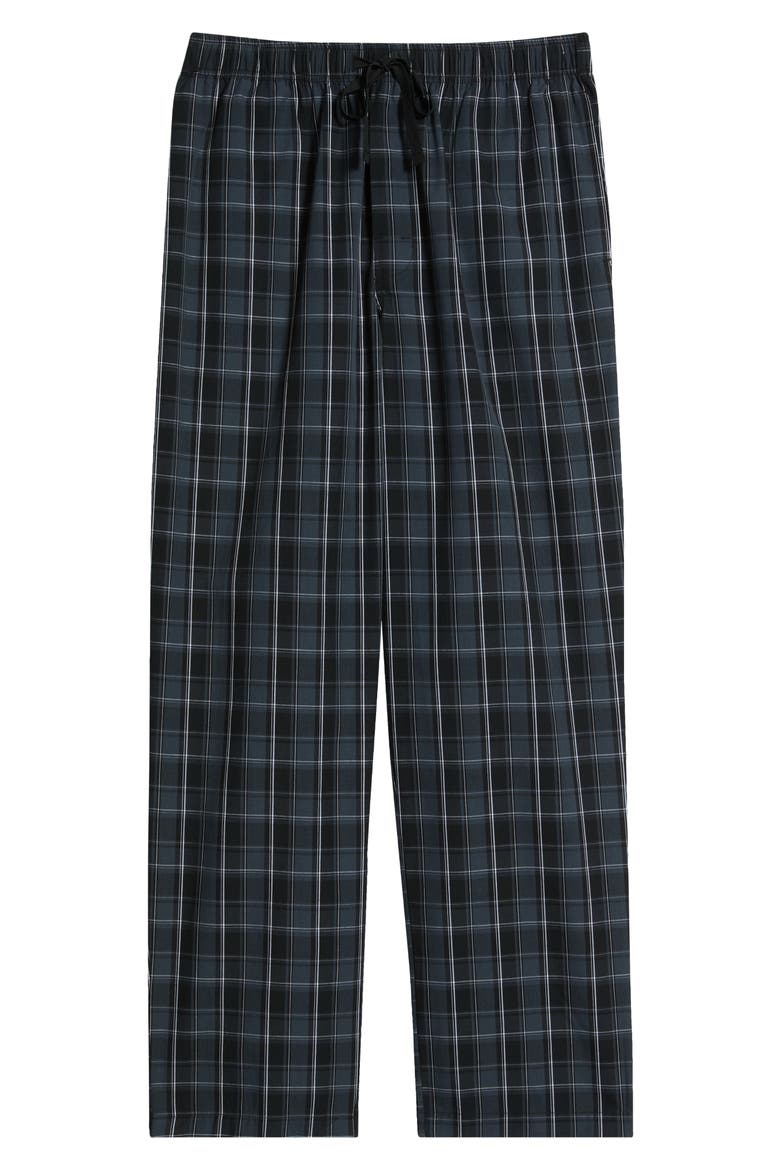 Stormy Plaid Woven Cotton Lounge Pants, Alternate, color, CHARCOAL