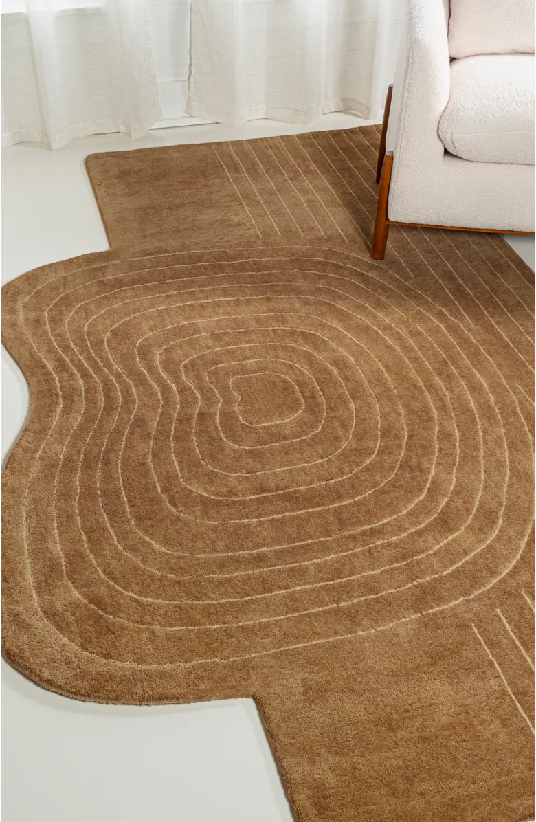 JONATHAN Y Retro Bohemian Abstract Striped Handwoven Wool Area Rug, Alternate, color,