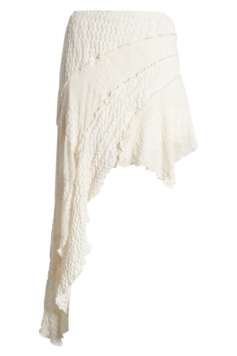 Asymmetric Spliced Skirt, Alternate, color, WHITE