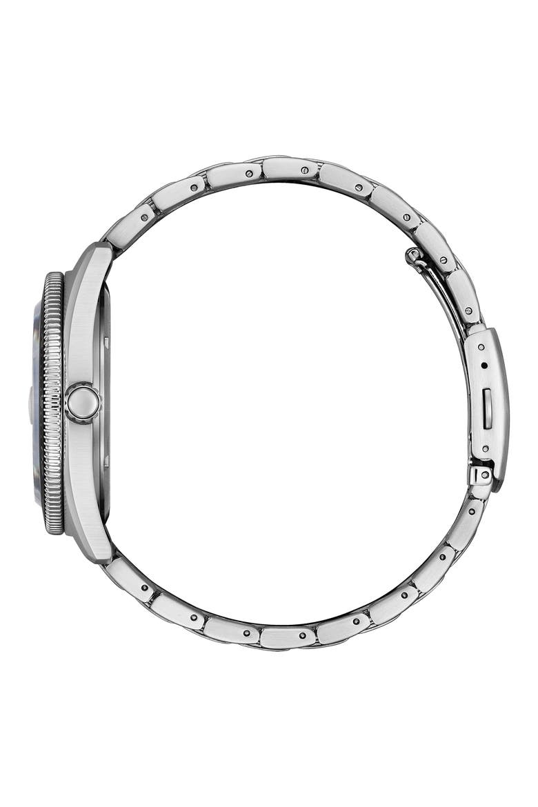 Eco Drive Classic Sporty Stainless Steel Bracelet Watch, 43mm, Alternate, color, SILVER/ RED