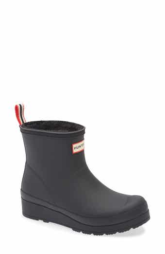 Hunter Play Short Faux Shearling Lined Waterproof Rain Boot