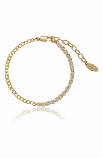Ettika Crystal & Curb Chain Bracelet