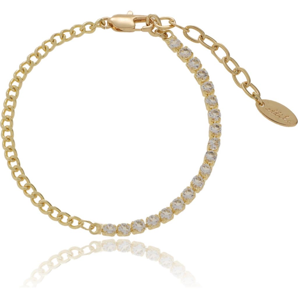 Ettika Crystal & Curb Chain Bracelet In Gold