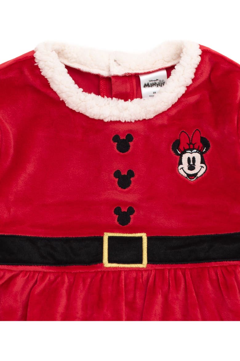Minnie Mouse Holiday Velour Dress and Hat Set, Alternate, color, Minnie Mouse Red