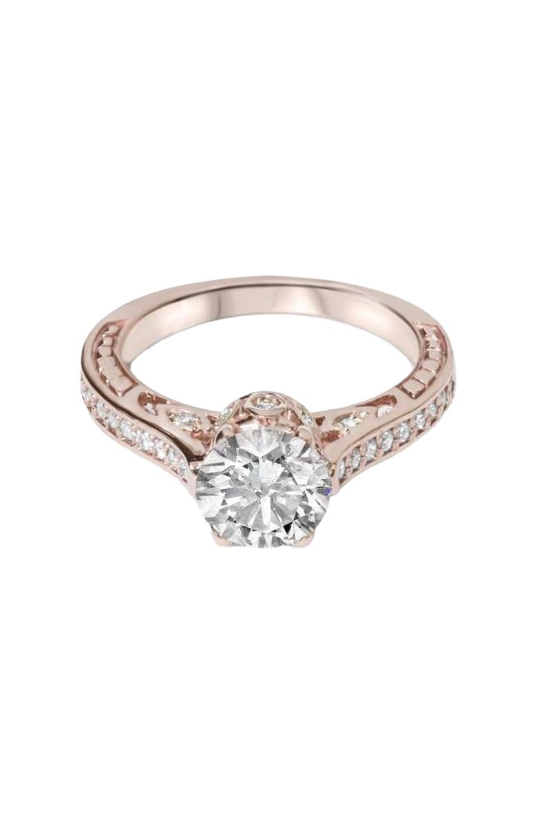 Bliss Diamond 1 1/4Ct Gold Diamond (1ct center) Lab Grown Deco Engagement Ring 14K, Alternate, color, 