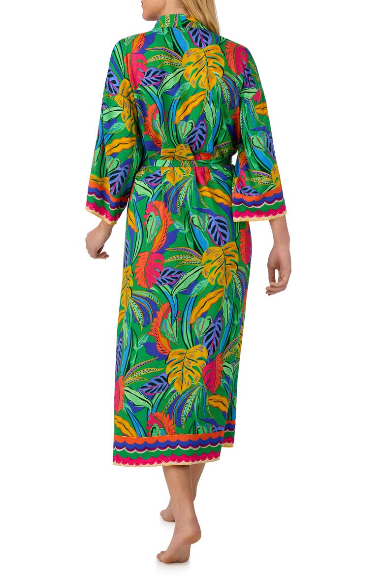 Print Longline Robe, Alternate, color, GREEN MULTI