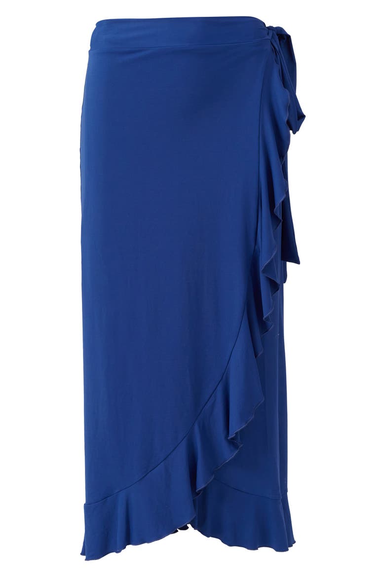 Cassidy Ruffle Cover-Up Wrap Skirt, Alternate, color, MARINE