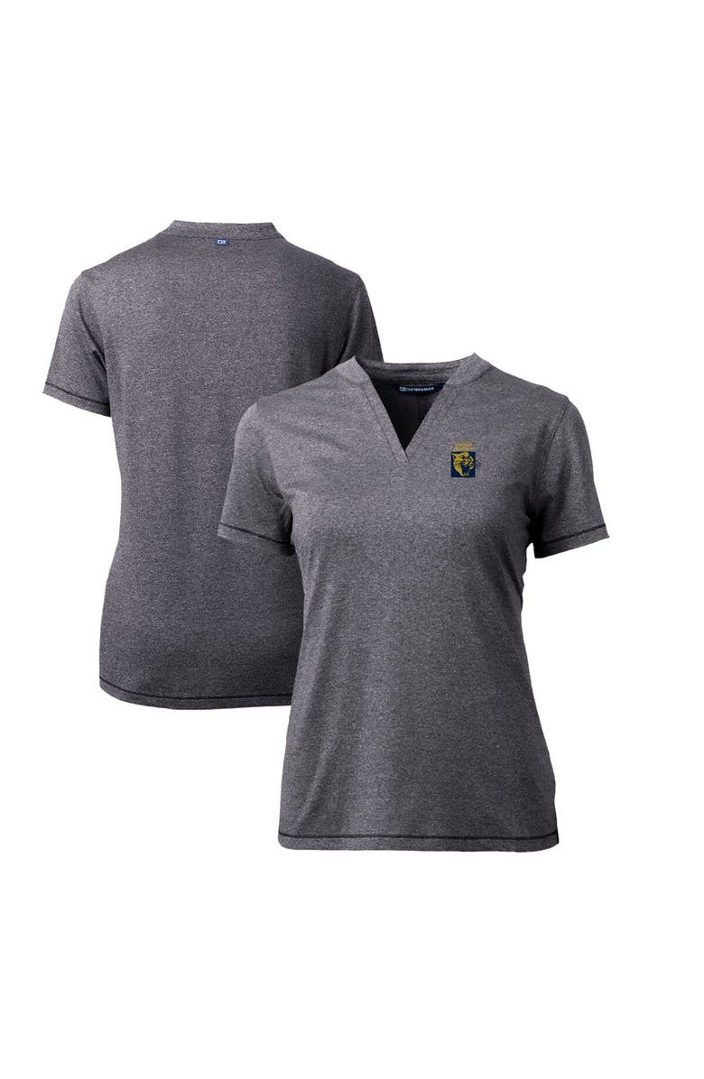 Cutter & Buck Women's Cutter & Buck Heather Charcoal FIU Panthers Forge Stretch Blade V-Neck Top, Main, color, 