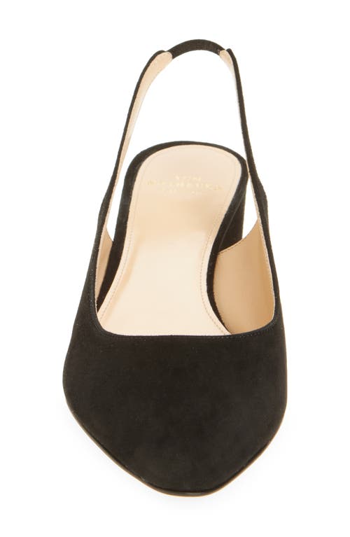 Ann Mashburn Block Heel Slingback Pump In Black Suede
