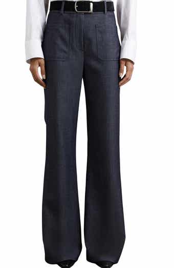 Reiss Uma Wool Blend Patch Pocket Flare Leg Pants