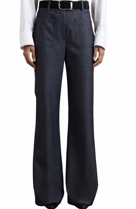 Reiss Uma Wool Blend Patch Pocket Flare Leg Pants