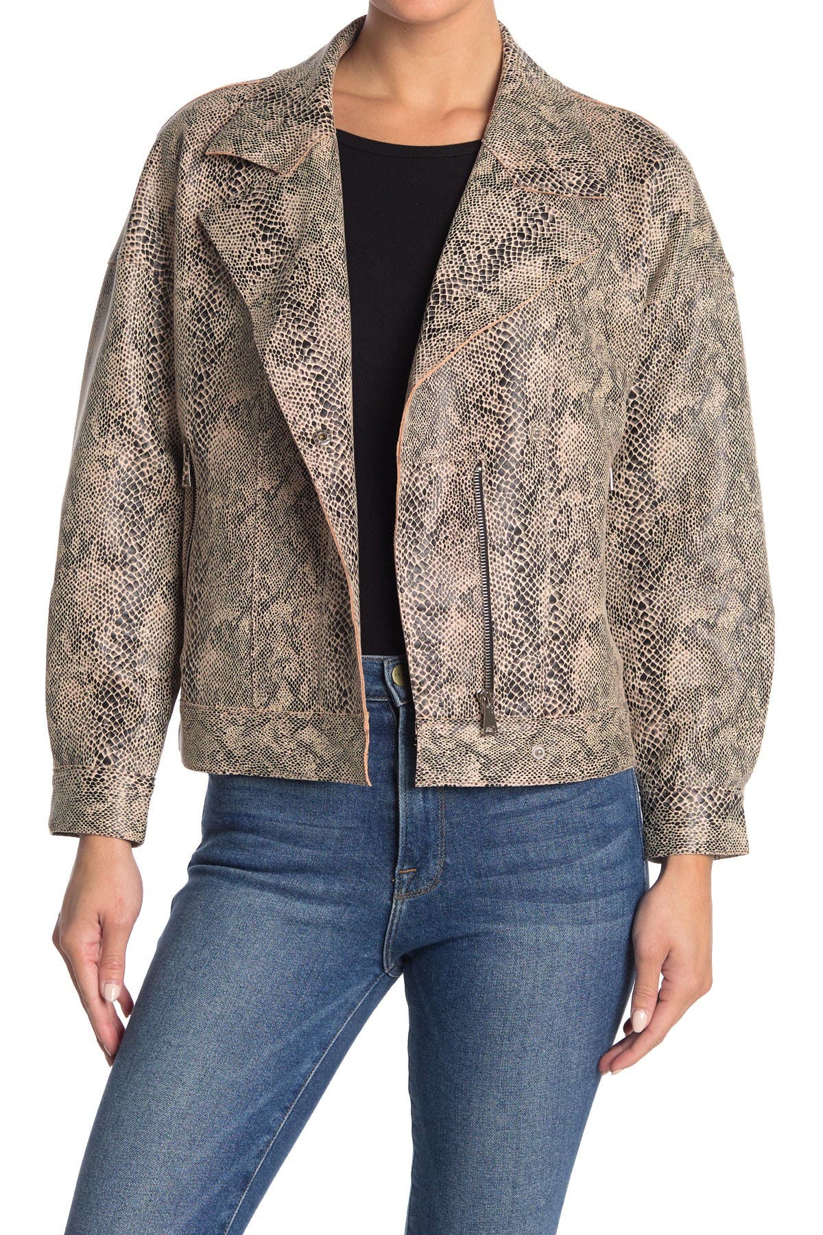Love Token Anthony Snake Skin Print Jacket (Women) | Nordstromrack