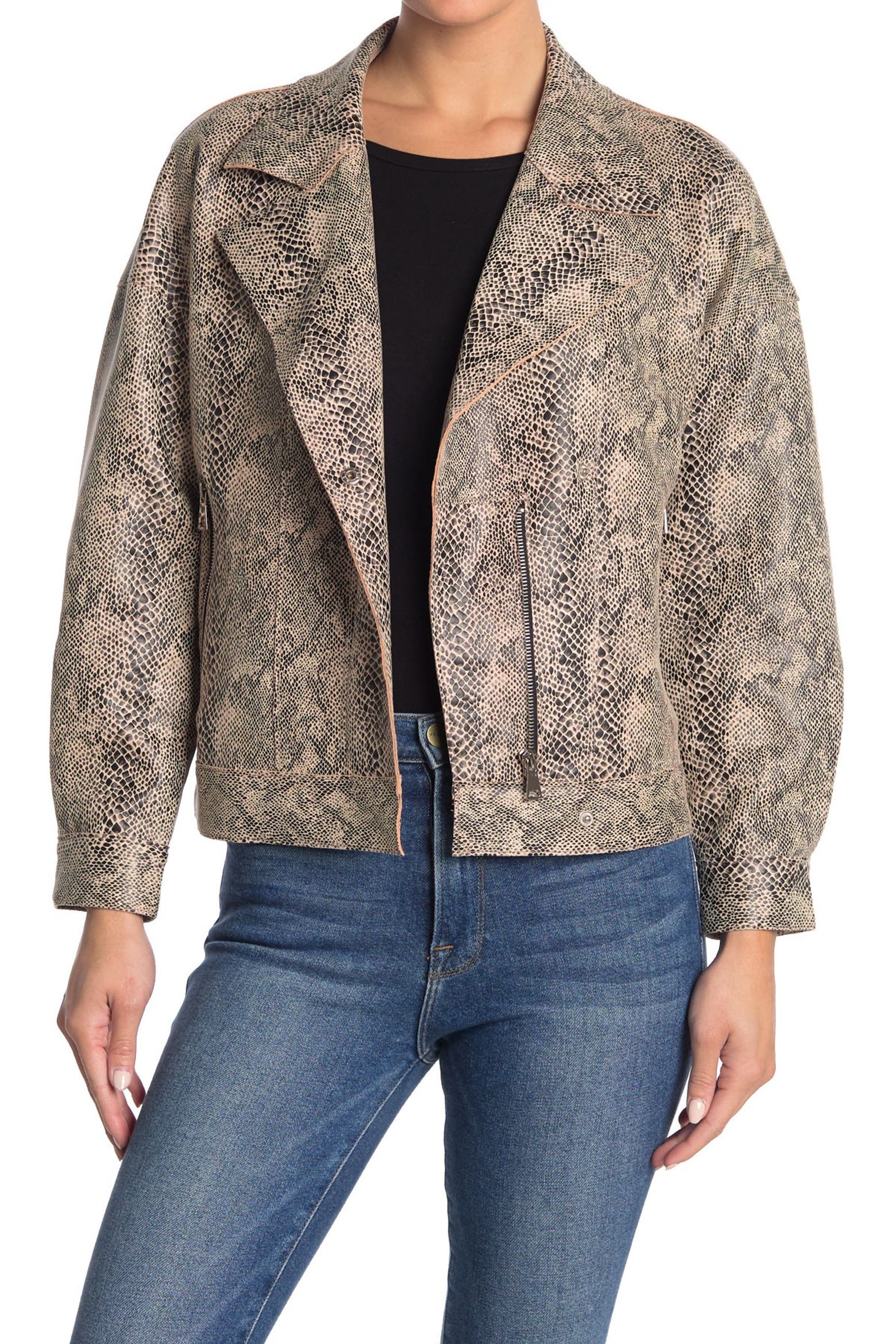 Snake Curtains Love Token Anthony Snake Skin Print Jacket (Women) | Nordstromrack