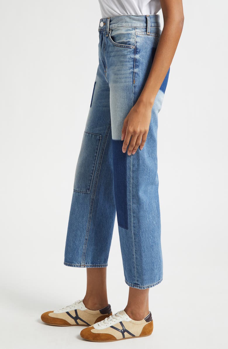 Veronica Beard Dylan Patchwork Straight Leg Jeans, Alternate, color, Time Lapse