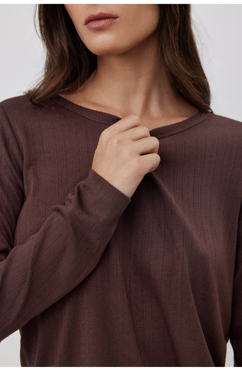 Gottex Beach Life Daydream Pointelle Loungewear Top, Alternate, color,