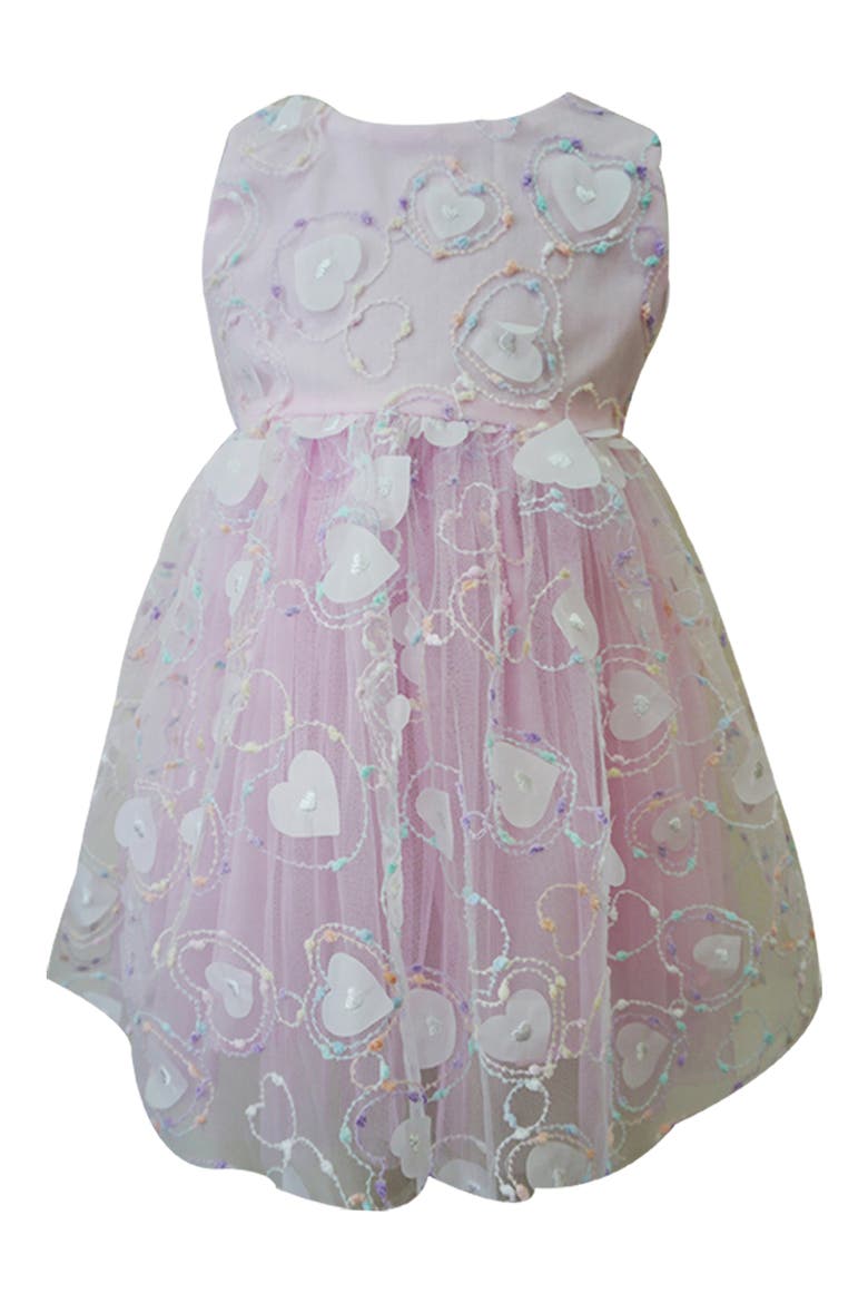 Kids' 3D Heart Party Dress, Main, color, PINK