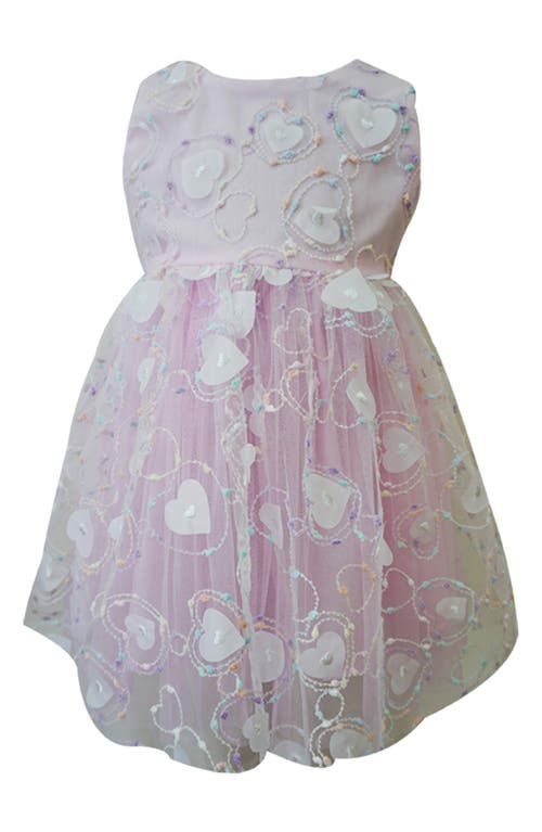 Popatu Kids' 3d Heart Party Dress In White