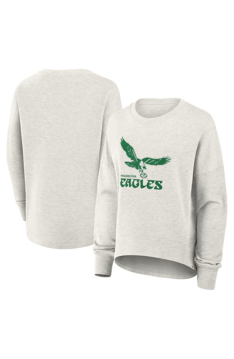 FANATICS Women's Fanatics Heather Gray Philadelphia Eagles Oversized Hometown Pullover Sweatshirt, Main, color, Heather Gray