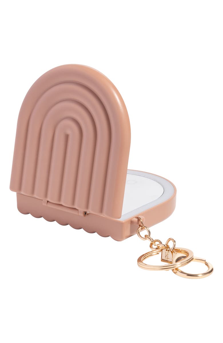 Kitsch Compact Mirror Keychain, Alternate, color, Terracotta