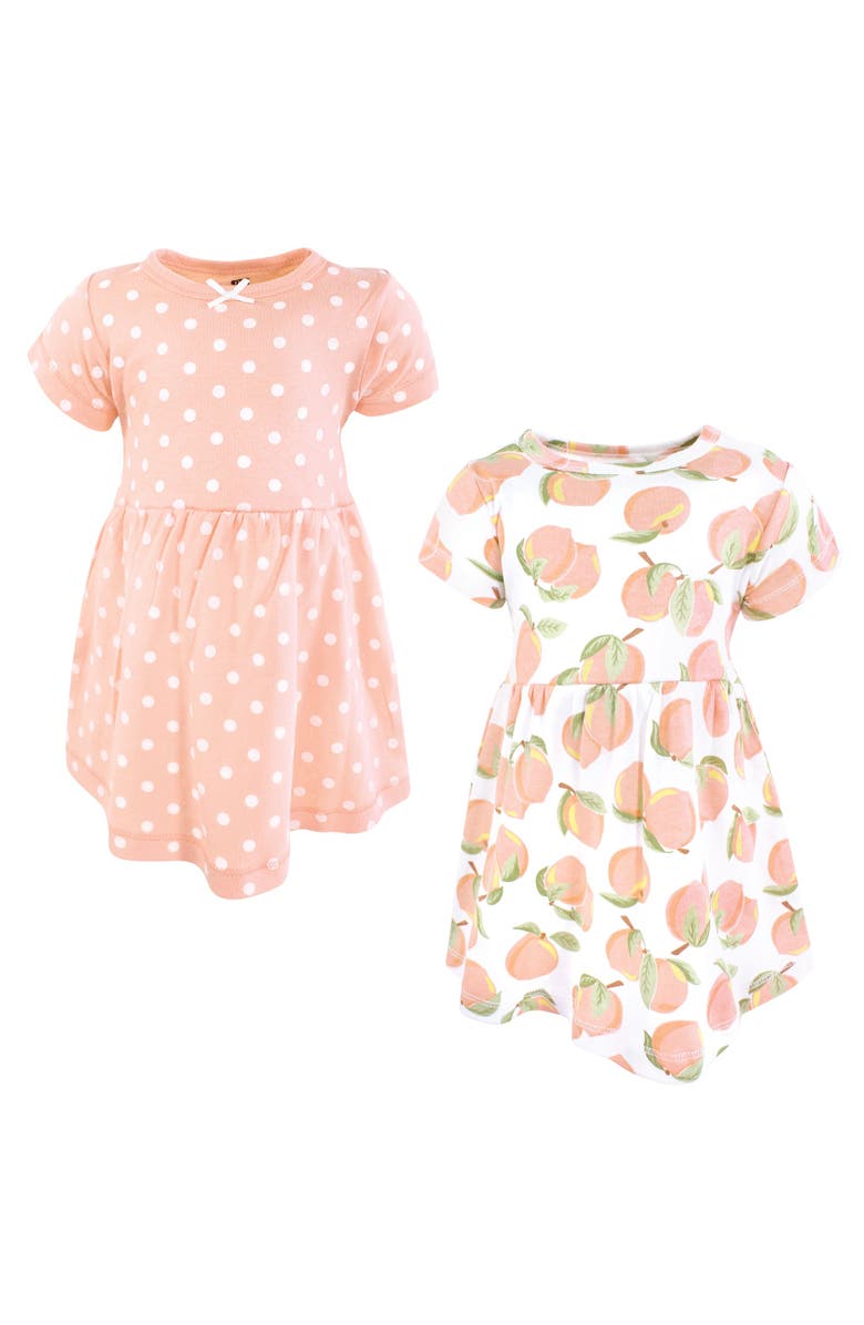 Hudson Baby Twin Pack Baby Dress Pack, Main, color, Sweet Peach