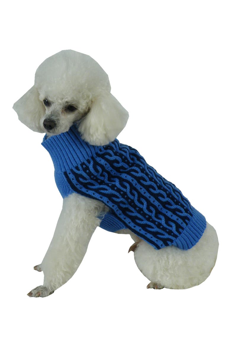 Harmonious Dual Weave Sweater - Medium, Alternate, color, AQUA BLUE AND DARK BLUE