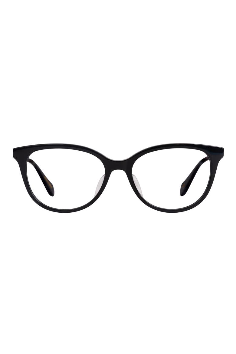 Kahala 53mm Low Bridge Cat Eye Optical Glasses, Main, color, BLACK LAVA / CLEAR LENSES
