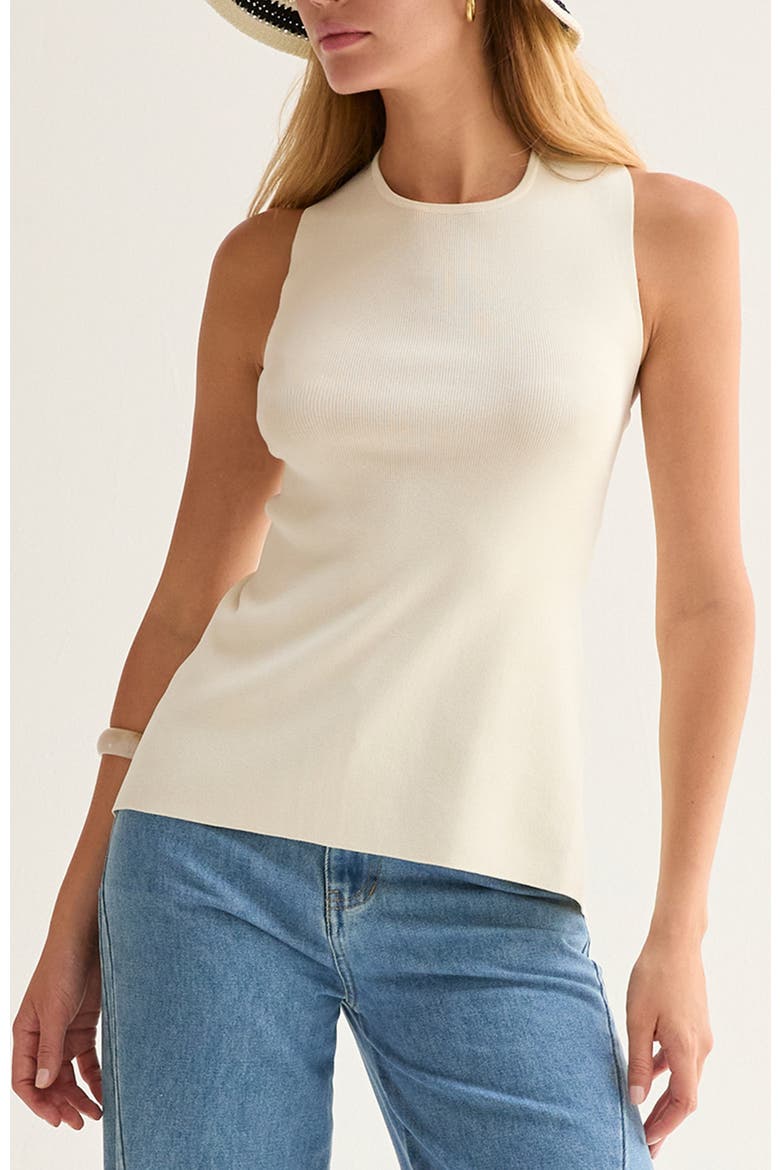 Cross Back Cut Out Knit Top, Main, color, Ivory