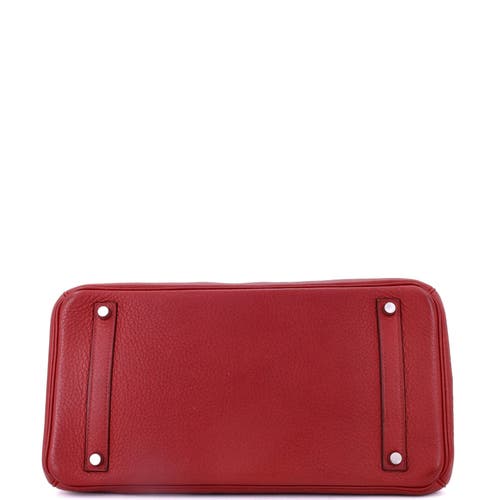 Pre-owned Hermes Hermes Birkin Handbag Red Clemence With Palladium Hardware 35 In Red