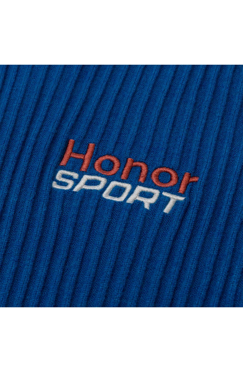 HONOR THE GIFT Mock Neck Long Sleeve Rib Knit Dress, Alternate, color, Blue