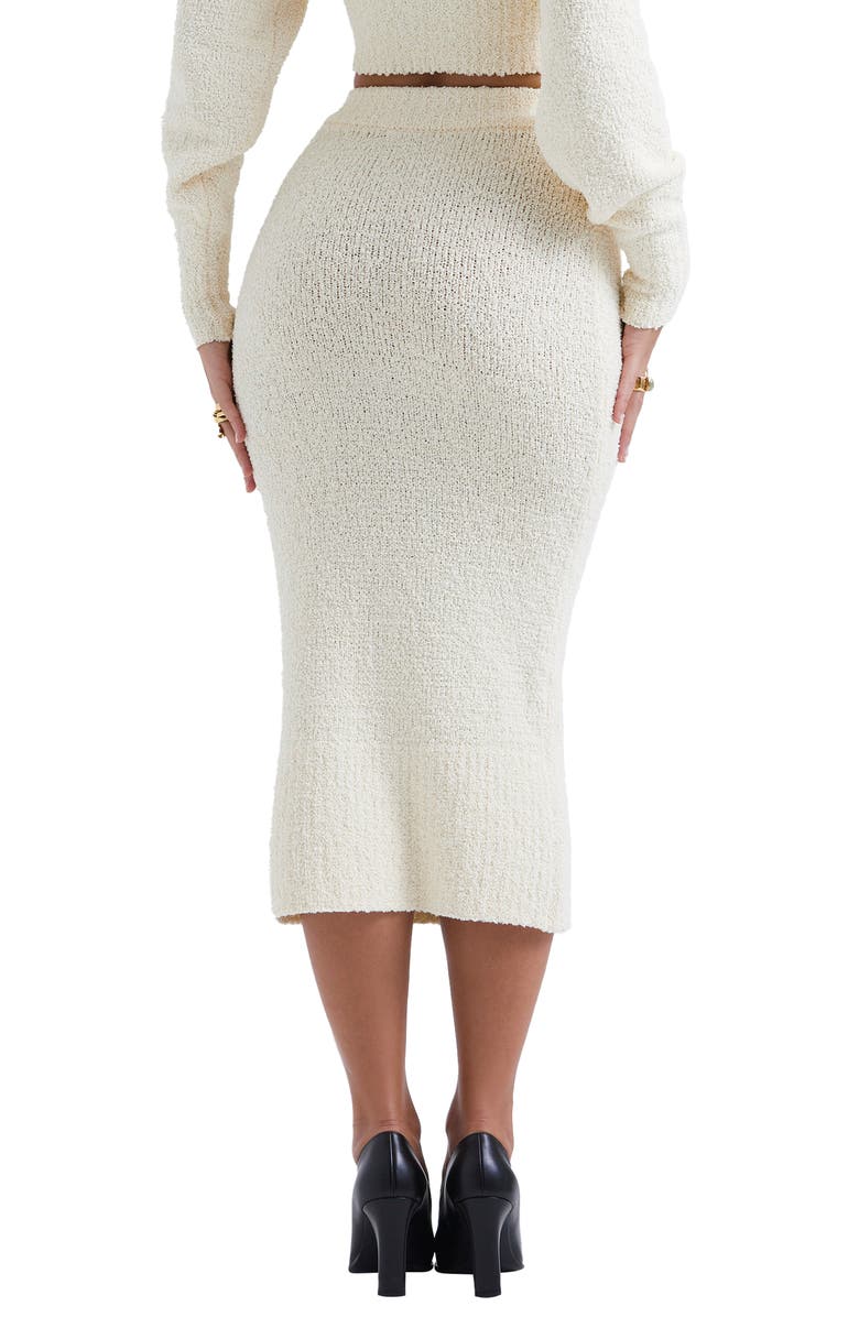 HOUSE OF CB Mishka Bouclé Skirt, Alternate, color, Cream