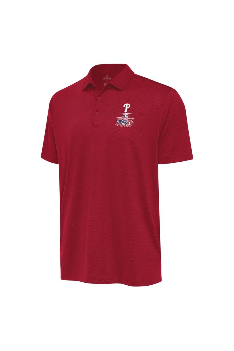 Men's Antigua Red Philadelphia Phillies Celebrating America's 250th Ellipse Polo, Alternate, color, Red