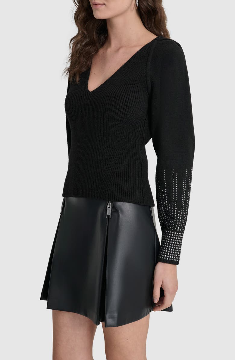 DKNY Studded Rib Sweater, Alternate, color,