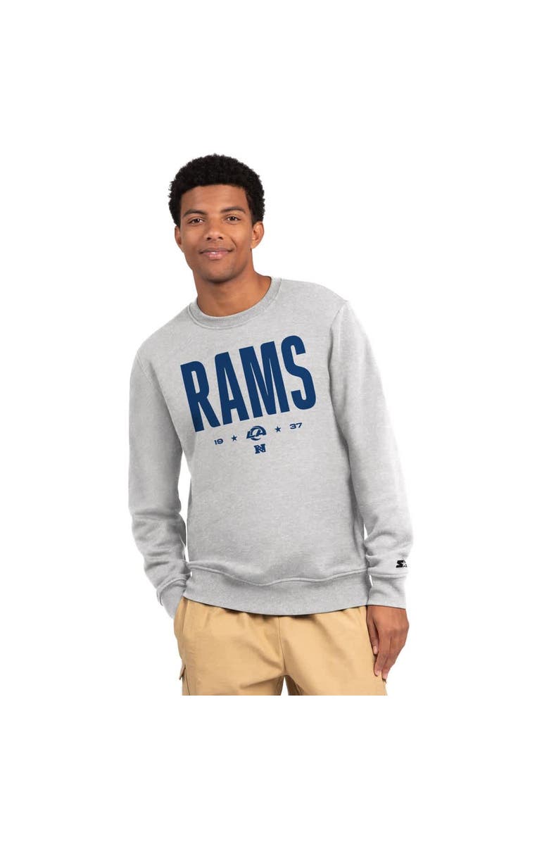 STARTER Men's Starter  Ash Los Angeles Rams Port & Co Sweatshirt, Main, color, Ash