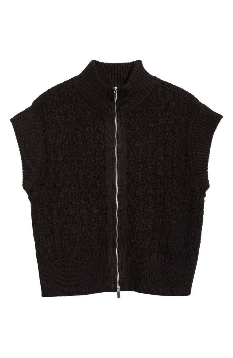 Vince Camuto Pointelle Turtleneck Sweater, Alternate, color, Rich Black