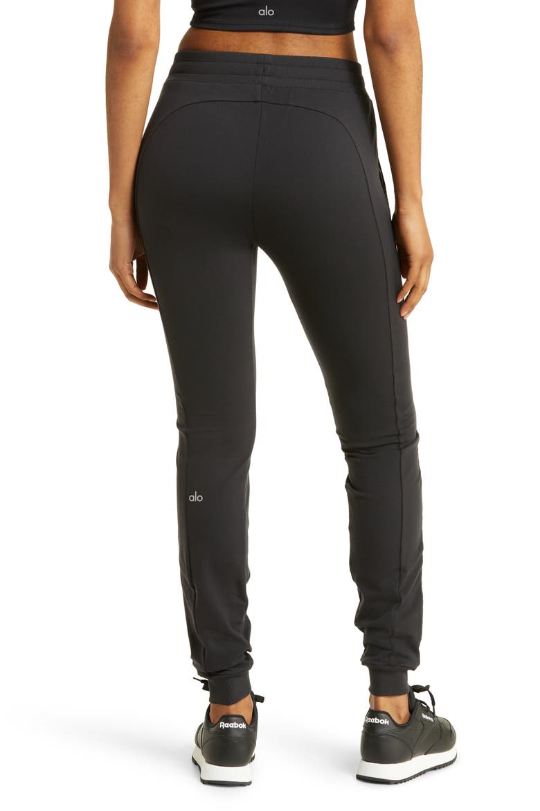 Warming Airbrush High-Waist Puffer Pants, Alternate, color, BLACK