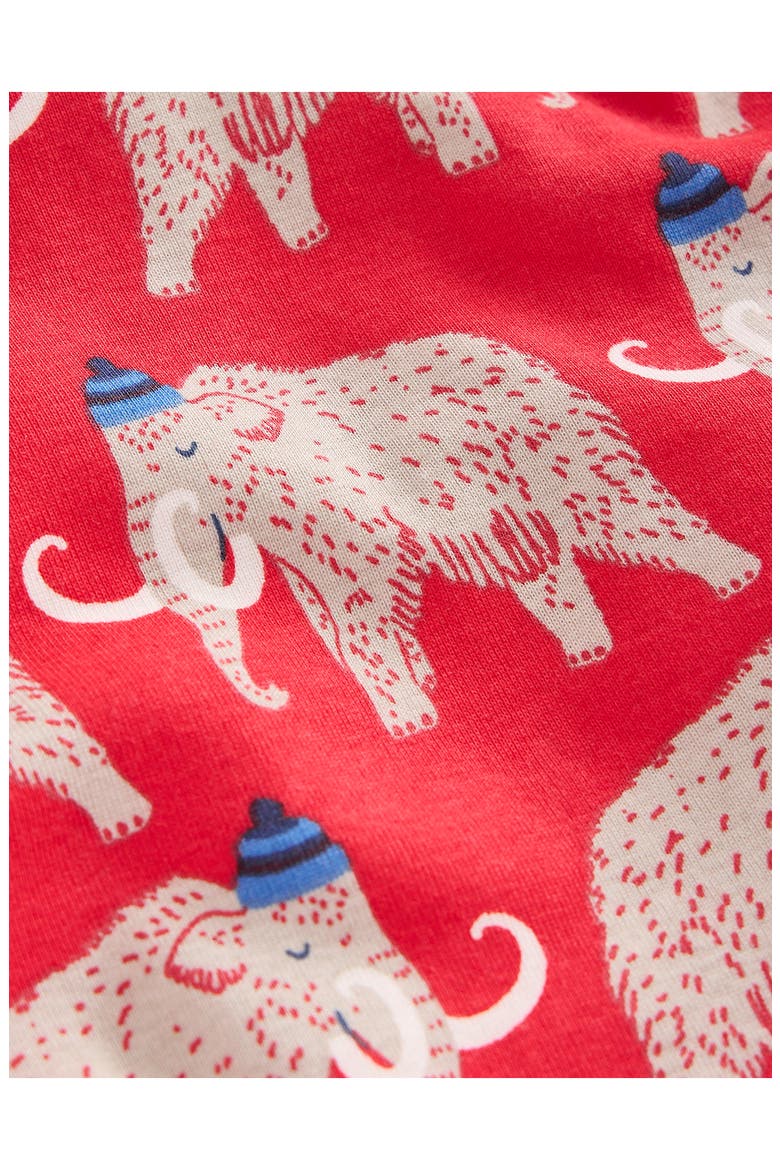 Kids' 2-Pack Fitted Two-Piece Cotton Pajamas, Alternate, color, RED MAMMOTH AND GREY STRIPE