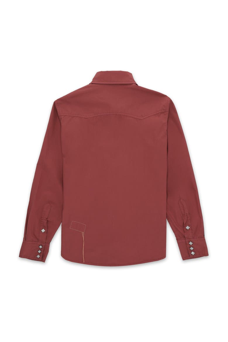 Toledo Cotton Poplin Western Shirt, Alternate, color, Burgundy