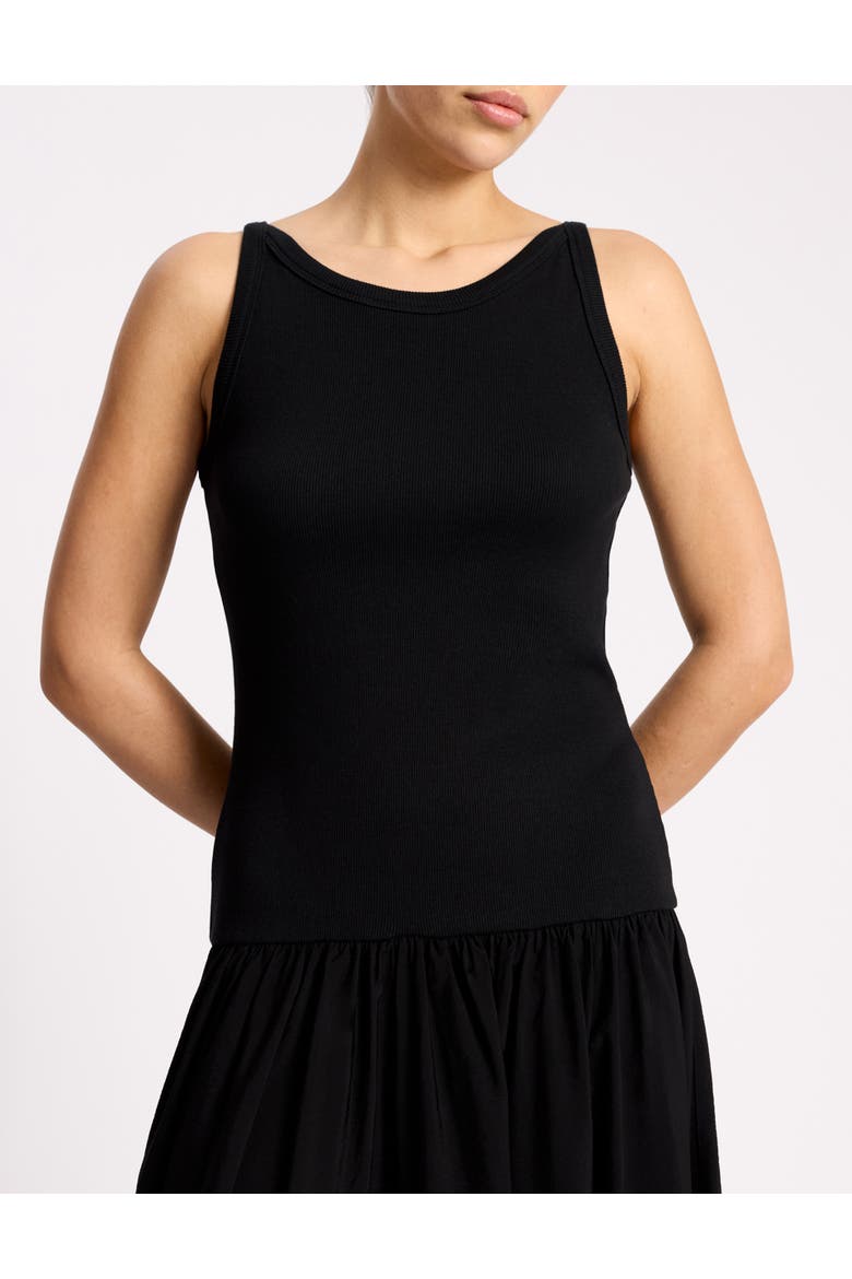Ribbed Bodice Sleeveless Maxi Dress, Alternate, color, Black
