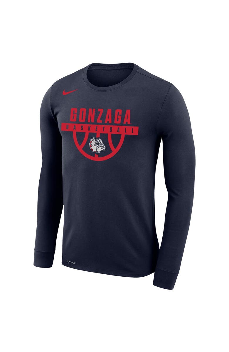 Nike Men's Nike Navy Gonzaga Bulldogs Basketball Drop Legend Long Sleeve Performance T-Shirt, Alternate, color, 
