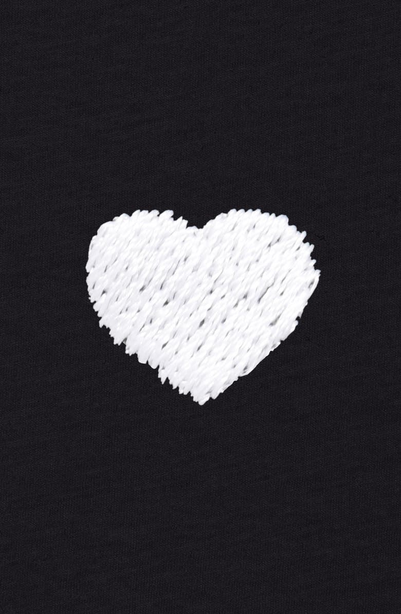 Dalix Womens Lil Heart Lightweight High Waisted Tee, Alternate, color, Black