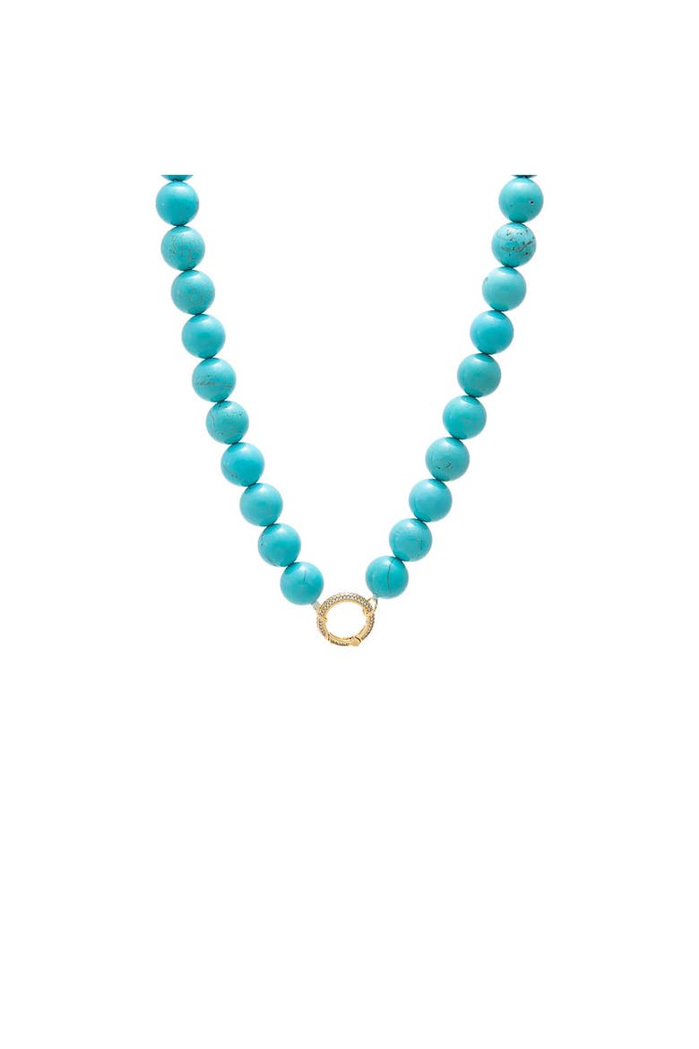 Semi Precious Turquoise Large Bead Clicker Necklace, Alternate, color, Turquoise