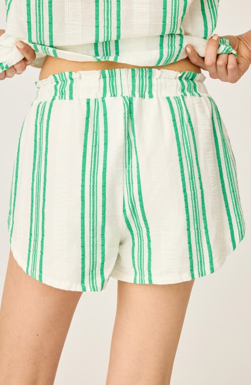 PJ SALVAGE PJ SALVAGE THE BEACHCOMBER STRIPE PUCKERED GAUZE PAJAMA SHORTS 