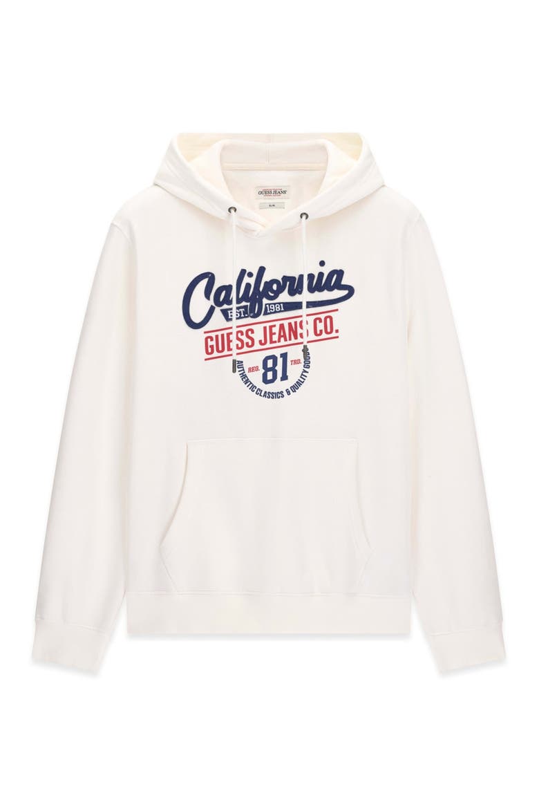Slim Fit Graphic Hoodie, Main, color, ALABASTER WHITE
