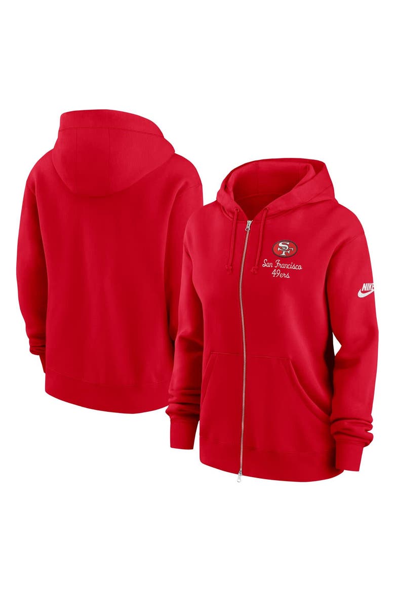 Women's Nike Scarlet San Francisco 49ers Phoenix Rewind Full-Zip Hoodie, Main, color, Scarlet