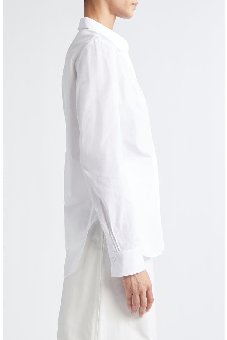 Natalia Pintuck Cotton Poplin Button-Up Shirt, Alternate, color, WHITE